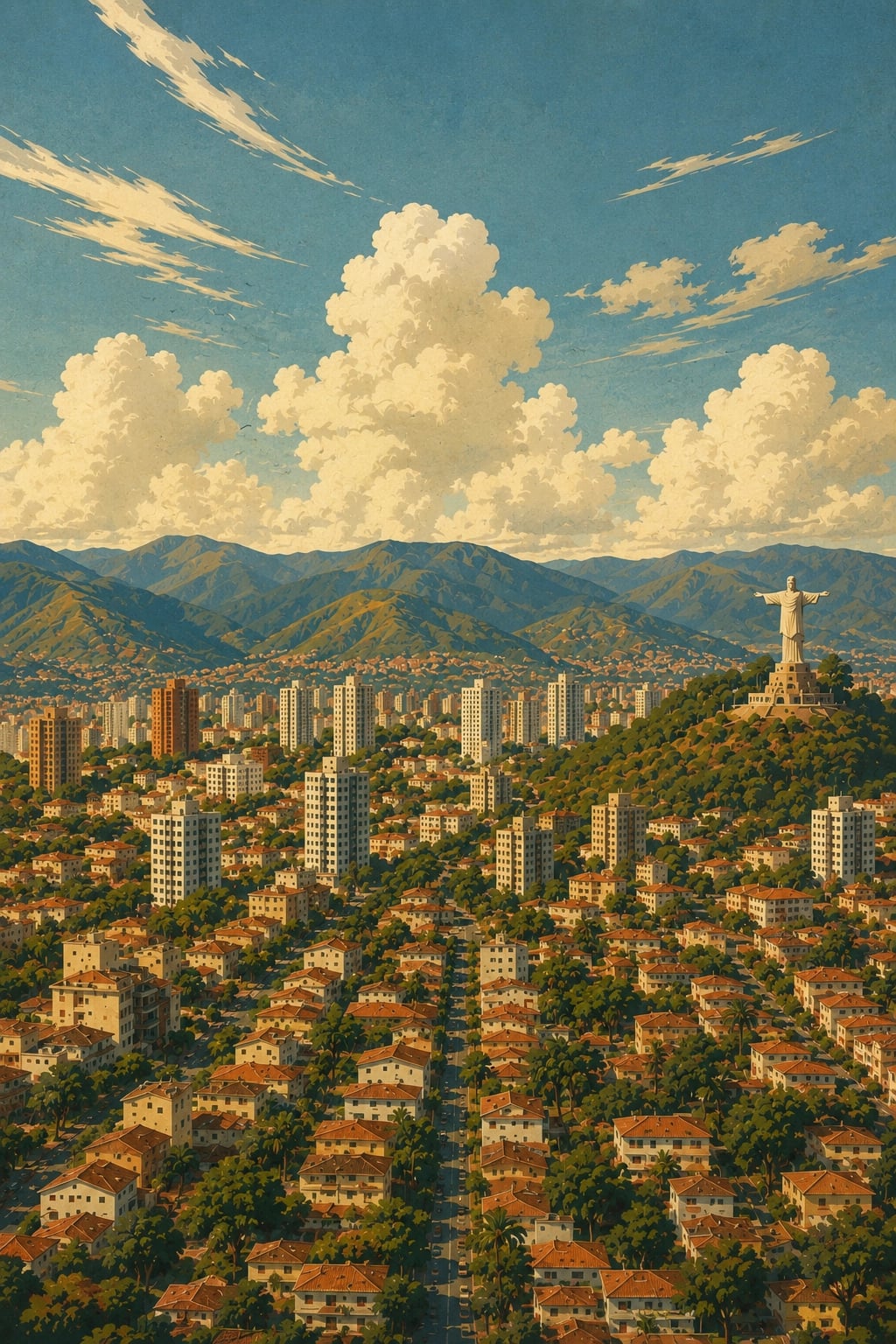 background showing an artistic representation of the city of cochabamba